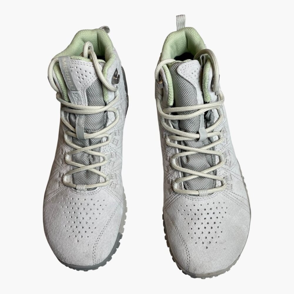 Merrell Wrapt-Mid, Waterproof suede, barefoot, color- Birch size 9.5